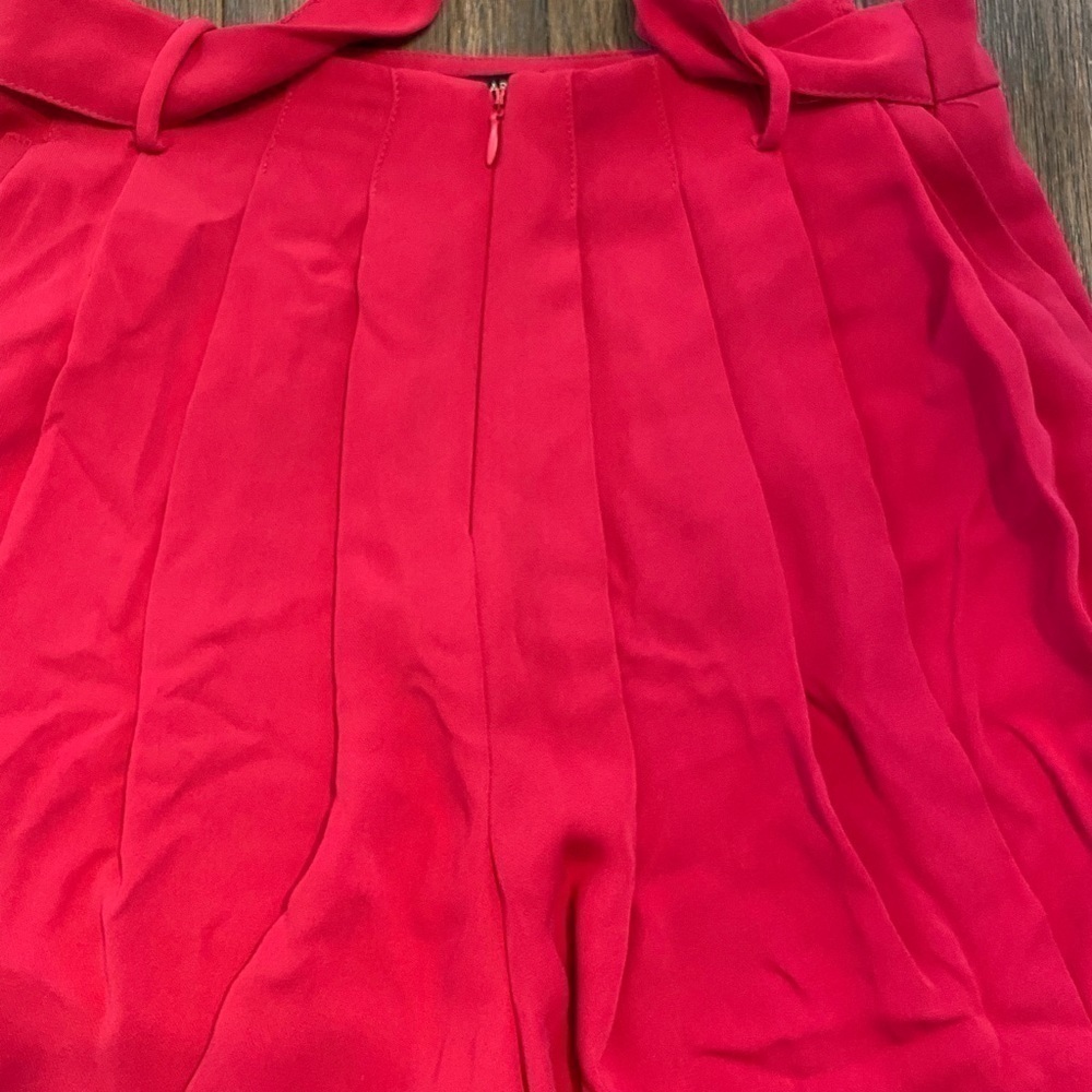 Zara Pleated Shorts with Front Tie. Hot Pink  Medium. - Picture 4 of 6